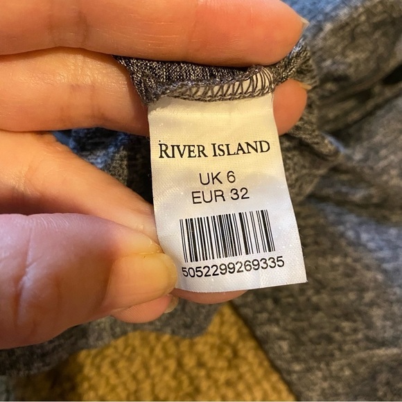 RIVER ISLAND Women Gray Cut Out Waist Midi Dress Size UK 6-Fit Like XS/S - Picture 8 of 8